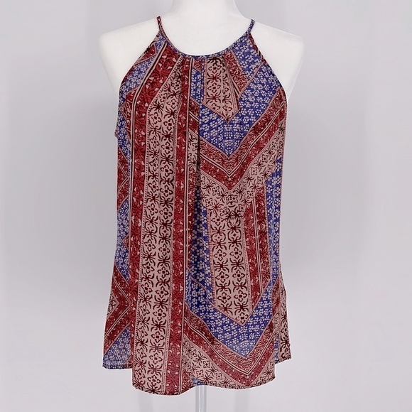 Violet & Claire Halter Top Red Blue Size Medium - Picture 1 of 9